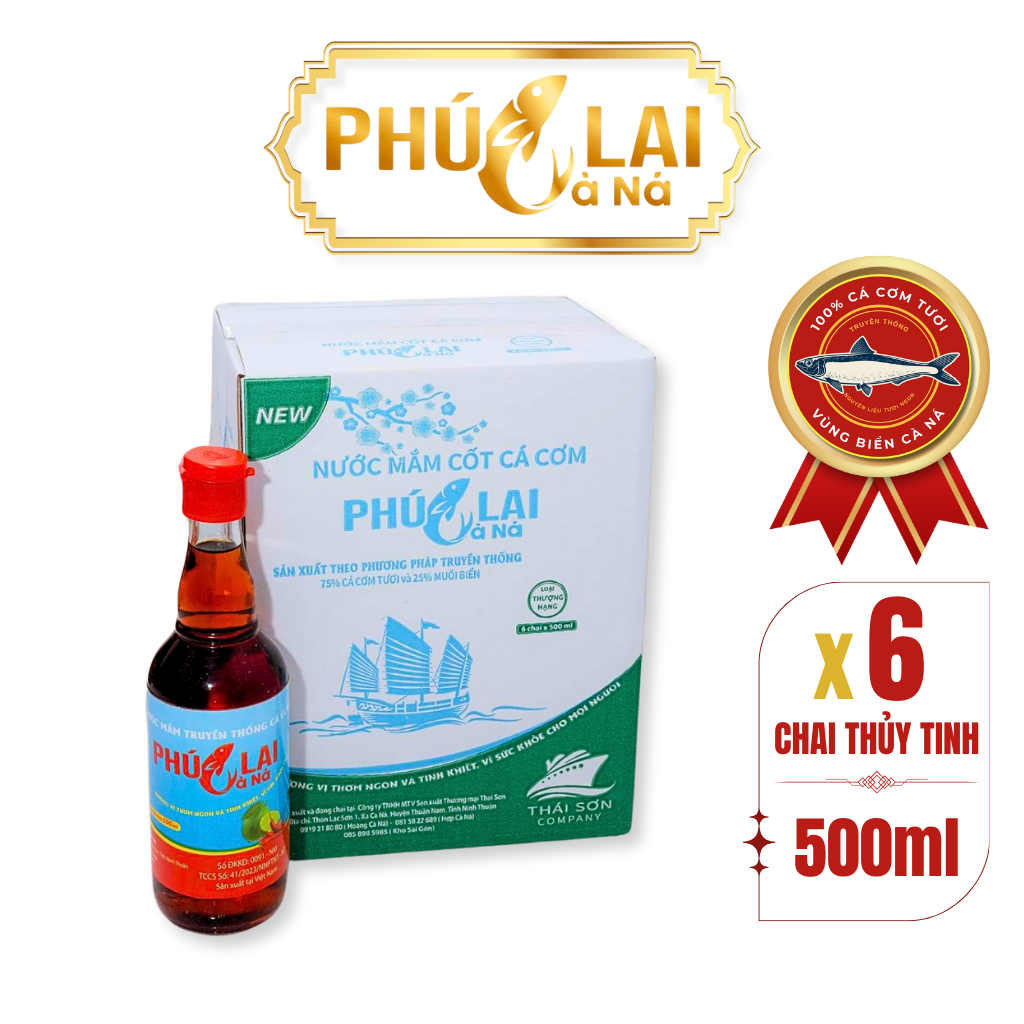 Nước mắm Phúc Lai Cà Ná loại thượng hạng - 6 chai nhựa 500ml-duoc-ban-tai-Trần Anh Style