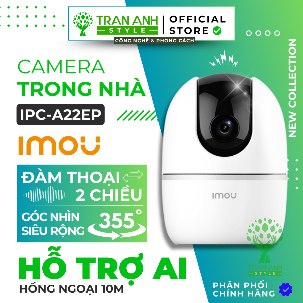 Camera Trong Nhà IMOU IPC-A22EP-L 2MP 360 Độ - Nói Chuyện 2 Chiều, Quay Quét 355°-duoc-ban-tai-Trần Anh Style