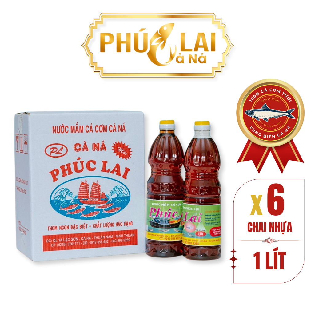 Nước mắm Phúc Lai Cà Ná loại 1 - 6 chai nhựa 1 Lít-duoc-ban-tai-Trần Anh Style