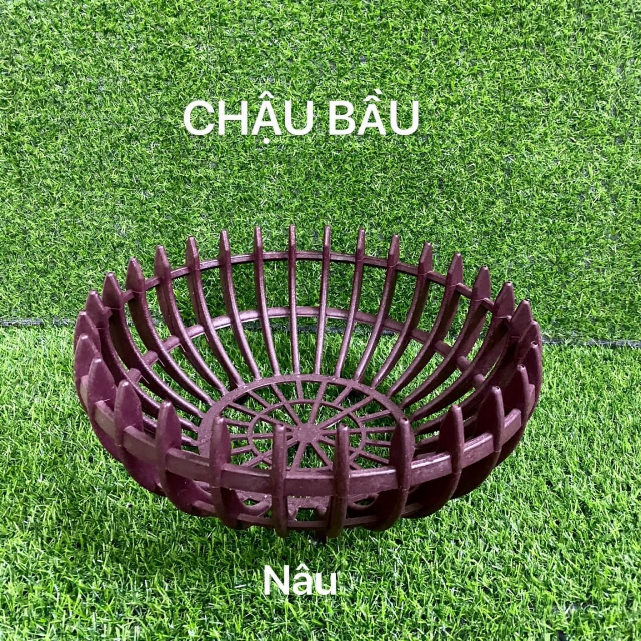 Chậu nhựa bí nâu size 26-duoc-ban-tai-Vật tư cây cảnh Cỏ Ba Lá