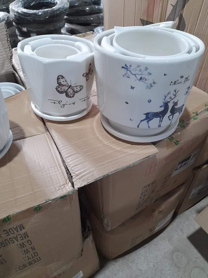Chậu sứ bộ 3 nhỏ-duoc-ban-tai-Vật tư cây cảnh Cỏ Ba Lá
