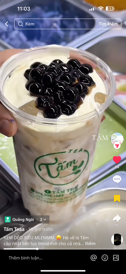 Trà sữa Trân Châu kem dẻo 3 vị-duoc-ban-tai-Tấm Tea CN2