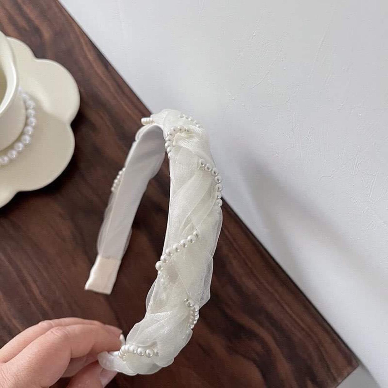 Băng đô cài tóc nữ đính nơ cườm C34-duoc-ban-tai-Phụ Kiện Mai Phuong Huynh