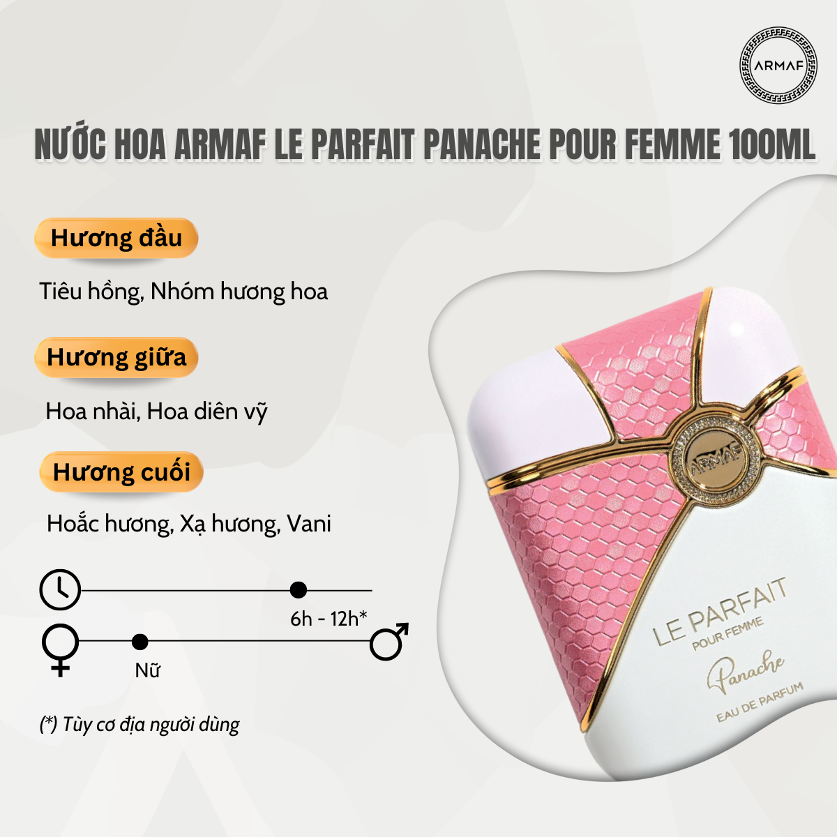 Nước hoa Armaf Le parfait Panache Pour Femme 100ml-duoc-ban-tai-Konni39Giabinh