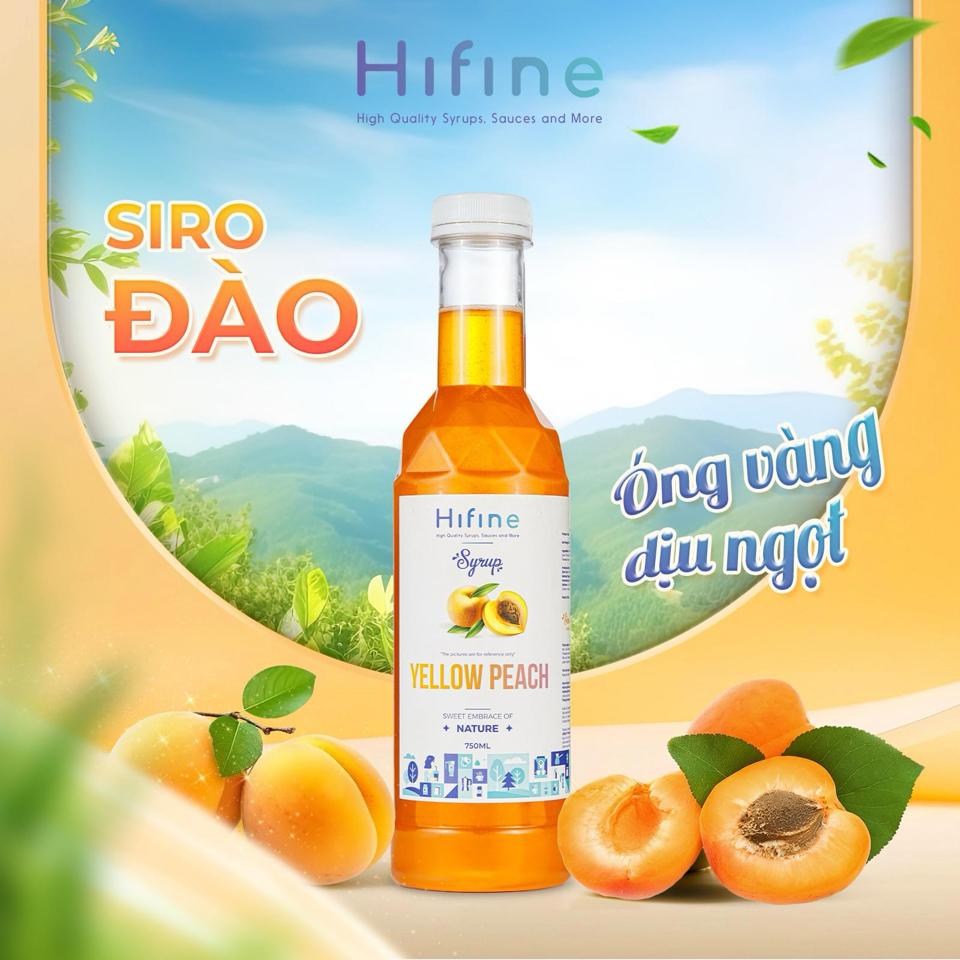 Syrup đào Hifine chai 750ml-duoc-ban-tai-Nguyên Liệu Lê Gia