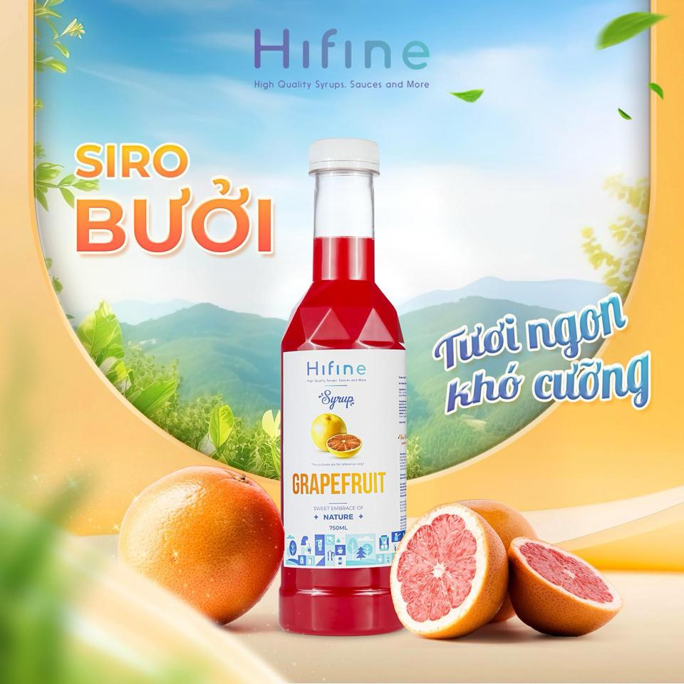 Syrup bưởi hồng Hifine chai 750nl-duoc-ban-tai-Nguyên Liệu Lê Gia