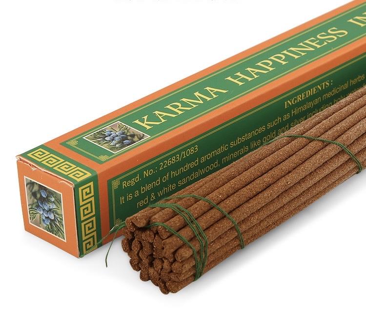 Hương KARMA HAPPINESS-duoc-ban-tai-Samaya Shop chuyên cung cấp pháp khí, vật phẩm Kim Cang Thừa và Phật giáo nói chung với giá cả hợp lý, chất lượng tốt, tạo điều kiện gieo duyên cho đạo hữu tu tập. Lợi nhuận từ shop được dành để cúng dường và hỗ trợ các hoạt động, sự kiện do trung tâm tổ chức