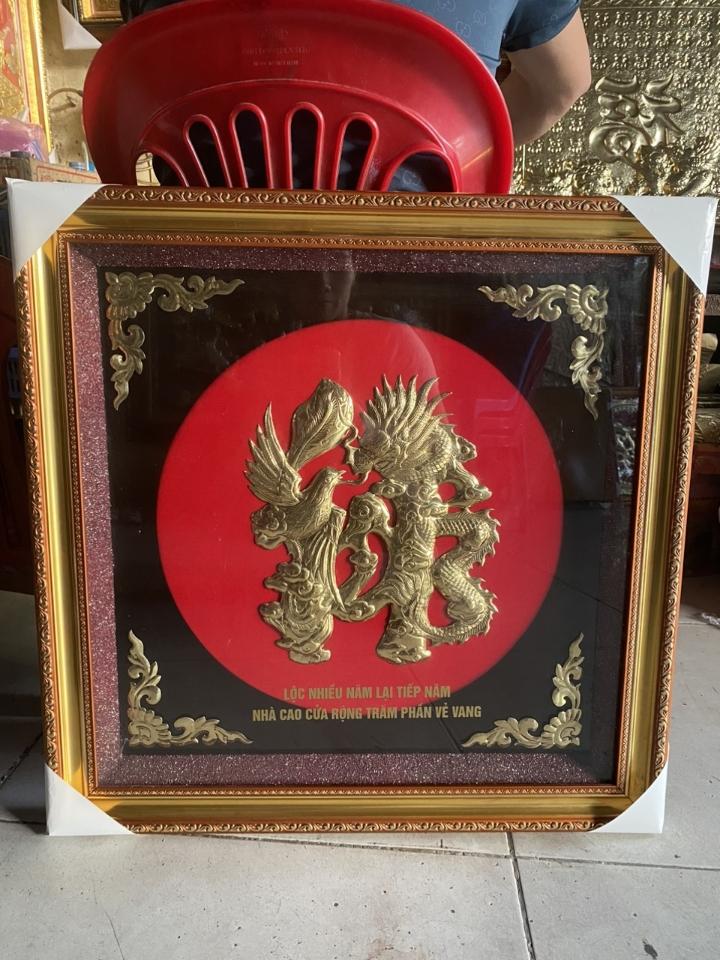 Chữ phúc lộc thọ tâm đức nhẫn,khung vàng 57cm-duoc-ban-tai-Làng Nghề Gò Đúc Đồng Đại Bái