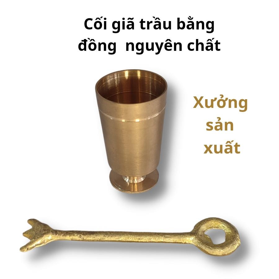 Cối giã trầu bằng đồng đúc nguyên chất-duoc-ban-tai-Làng Nghề Gò Đúc Đồng Đại Bái