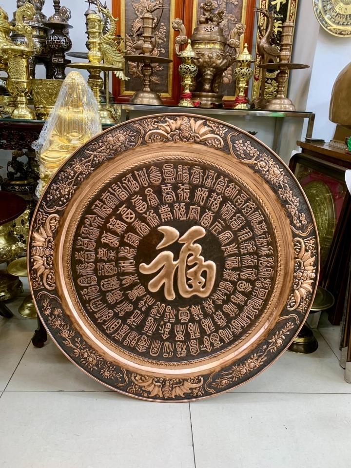 Mâm tranh chữ phúc 90cm làm thủ công nghệ nhân làng nghề-duoc-ban-tai-Làng Nghề Gò Đúc Đồng Đại Bái