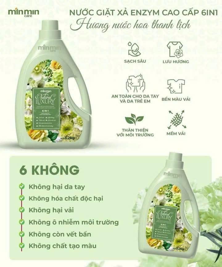 Combo Nước giặt xả Enzym LUXURY 6 in 1-duoc-ban-tai-Bách Hoá Cơ Đốc