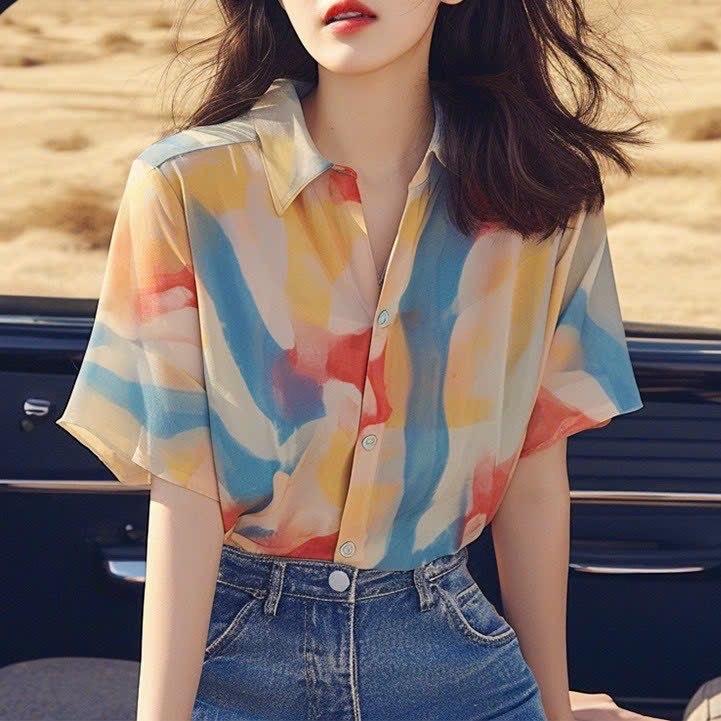 ÁO SƠ MI CẦU VỒNG 2505MK39 ❤️ ÁO SƠ MI CẦU VỒNG -duoc-ban-tai-Alice Quỳnh