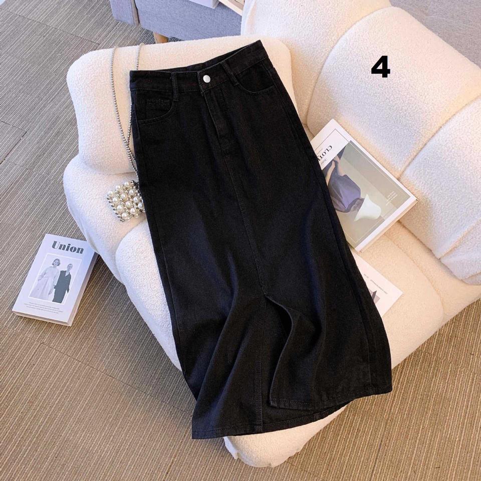 CHÂN VÁY JEAN DÁNG DÀI 2803MK48 ‼️‼️‼️CHÂN VÁY JEAN MỀM XẺ TRC -duoc-ban-tai-Alice Quỳnh