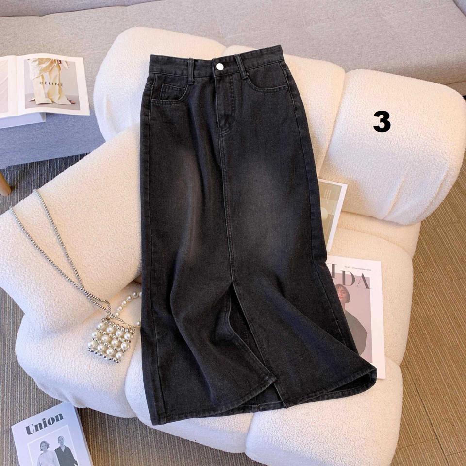 CHÂN VÁY JEAN DÁNG DÀI 2803MK48 ‼️‼️‼️CHÂN VÁY JEAN MỀM XẺ TRC -duoc-ban-tai-Alice Quỳnh