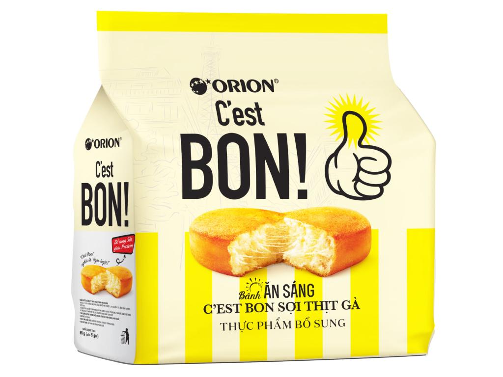 Bánh bông lan sợi thịt gà Orion C'est Bon gói 85g (5 bánh)-duoc-ban-tai-VHMart