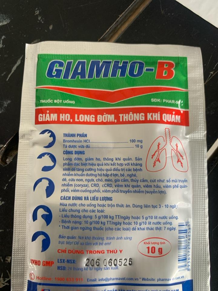 GIAMHO B brom-duoc-ban-tai-Cửa hàng thuốc thú y kim liên 3