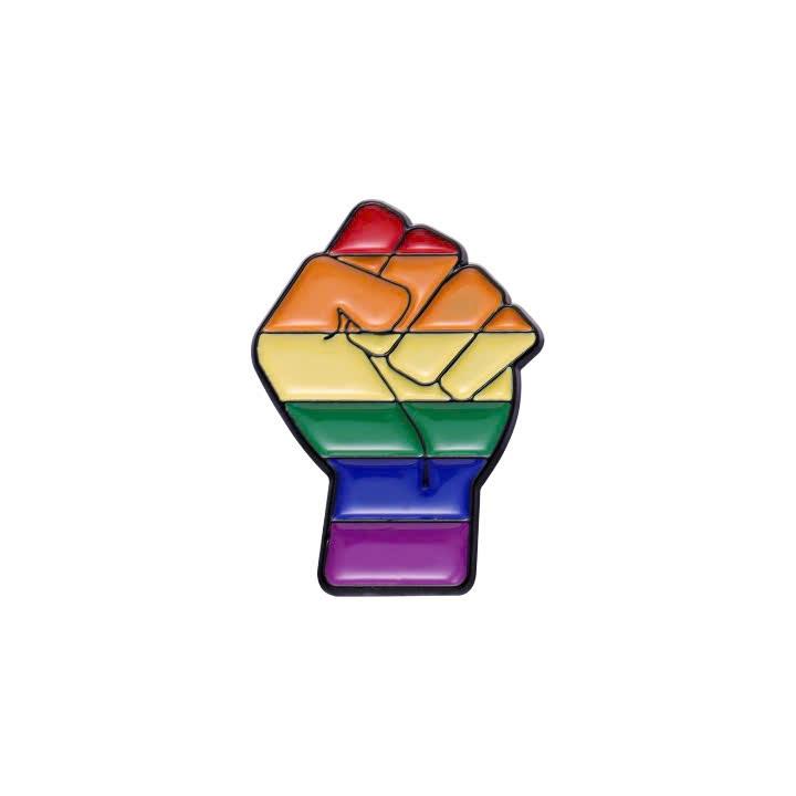 Ghim Cài LGBT Nắm Đấm Cờ Cầu Vồng Pride-duoc-ban-tai-Lục Sắc