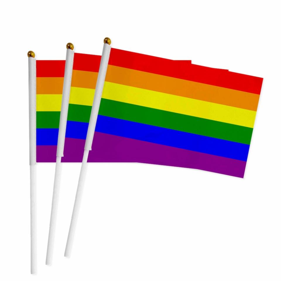 Cờ cầm tay LGBT lục sắc 14x21 cm-duoc-ban-tai-Lục Sắc