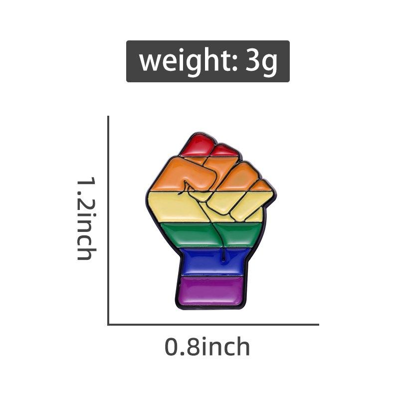Ghim Cài LGBT Nắm Đấm Cờ Cầu Vồng Pride-duoc-ban-tai-Lục Sắc