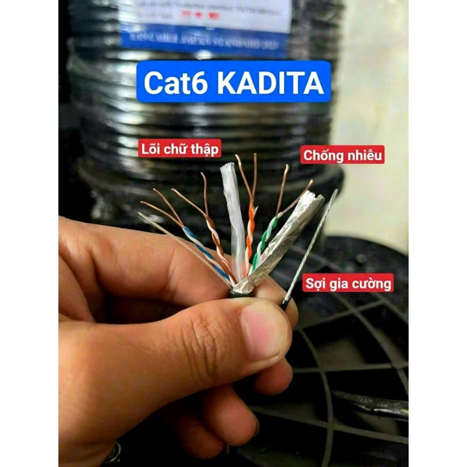 Cáp mạng ngoài trời Cat6e KADITA (cáp màu đen, có dây gia cường)-duoc-ban-tai-CAMERA GIÁM SÁT - THIẾT BỊ TIN HỌC PMTek