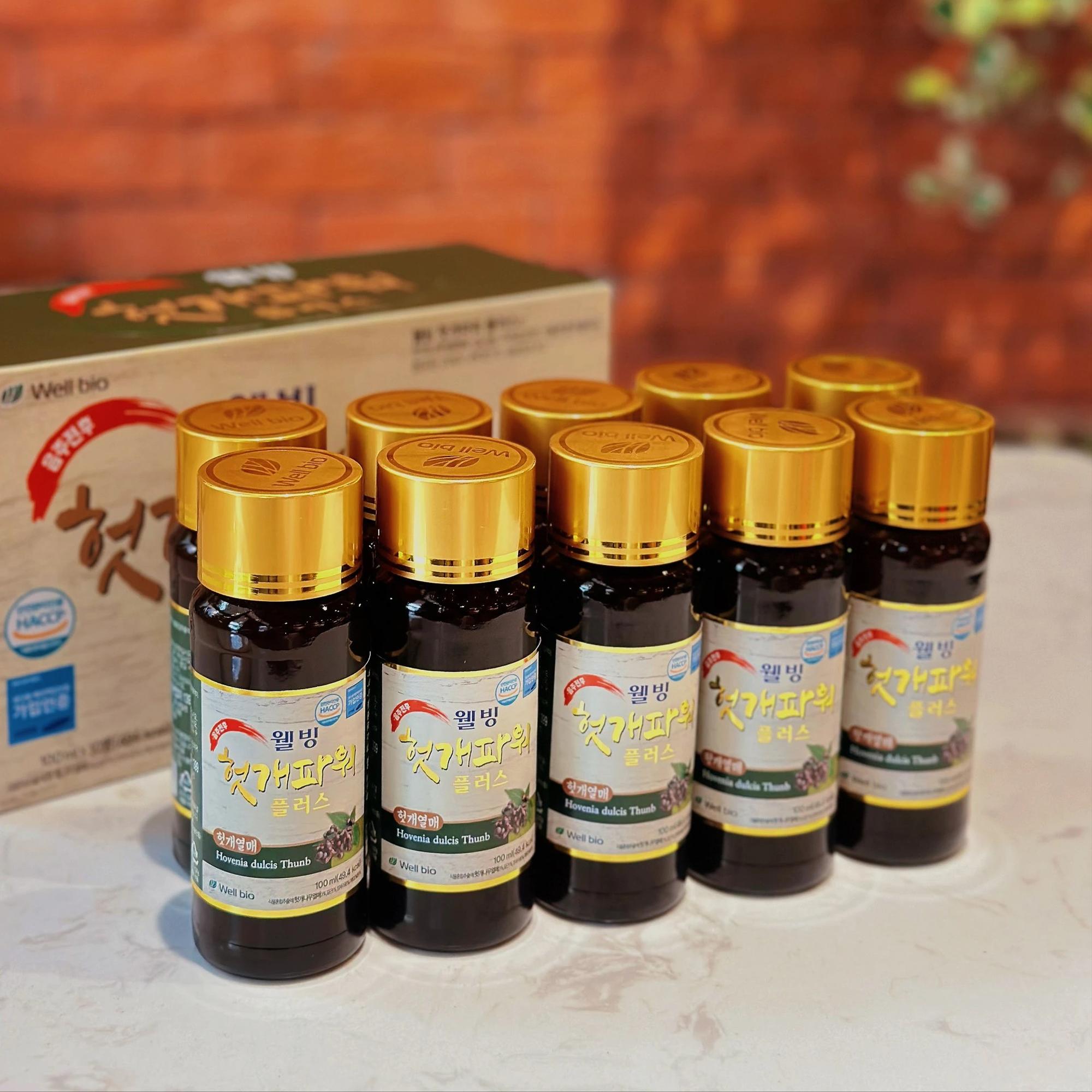 NƯỚC GIẢI RƯỢU BỔ GAN WELLBIO HÀN QUỐC (100ml*10 chai)-duoc-ban-tai-Kangnam mart