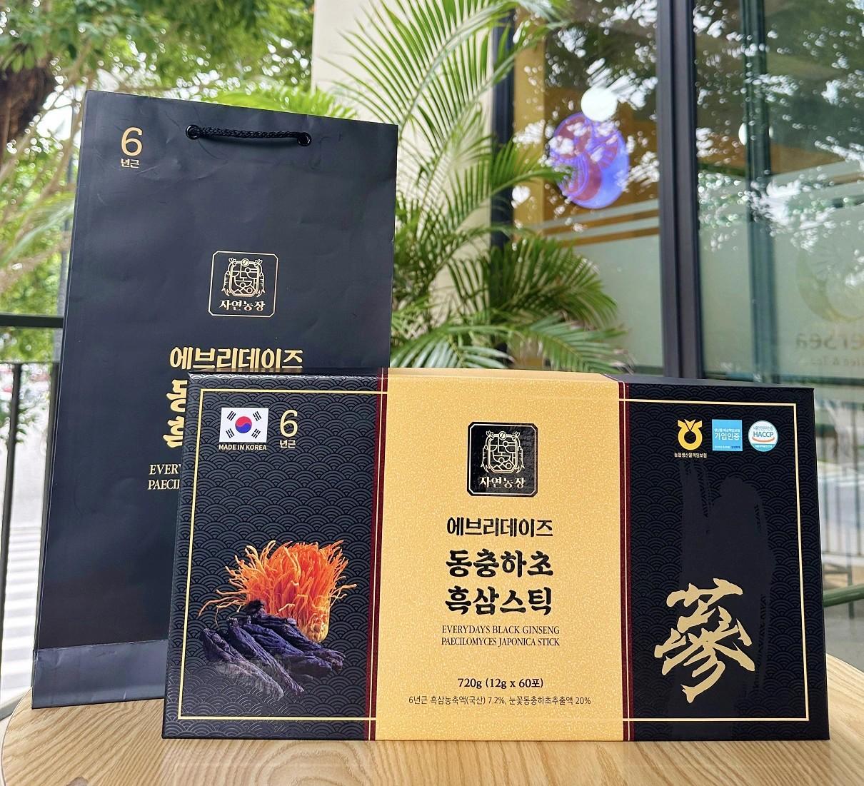 🌿 NƯỚC HẮC SÂM ĐÔNG TRÙNG HẠ THẢO NATURE FARM (30 GÓI) – NHỎ GỌN – TIỆN DỤNG – BỔ DƯỠNG MỖI NGÀY!-duoc-ban-tai-Kangnam mart