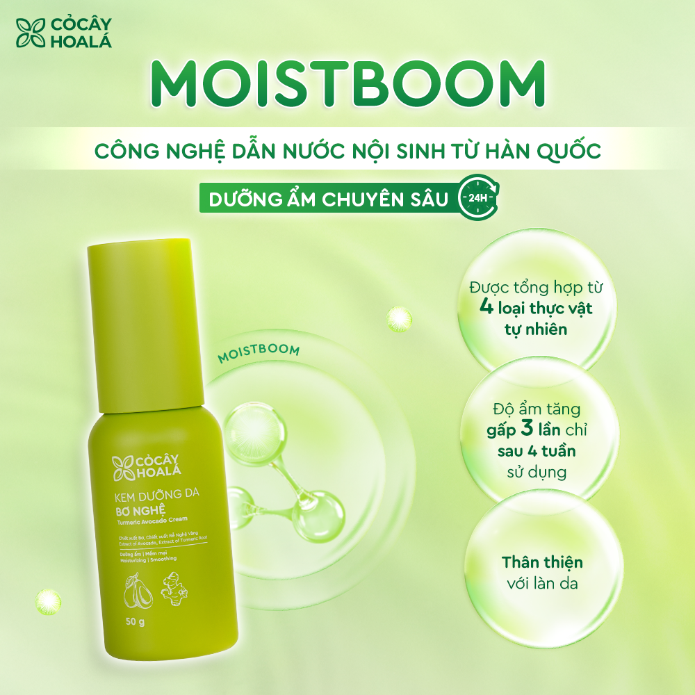 Kem Dưỡng Da Bơ Nghệ Cỏ Cây Hoa Lá 50g Cấp Ẩm Sâu, Phục Hồi Da Sáng Mịn-duoc-ban-tai-Yến nhà Loan - Yến sào Sea Nest Khánh Hoà