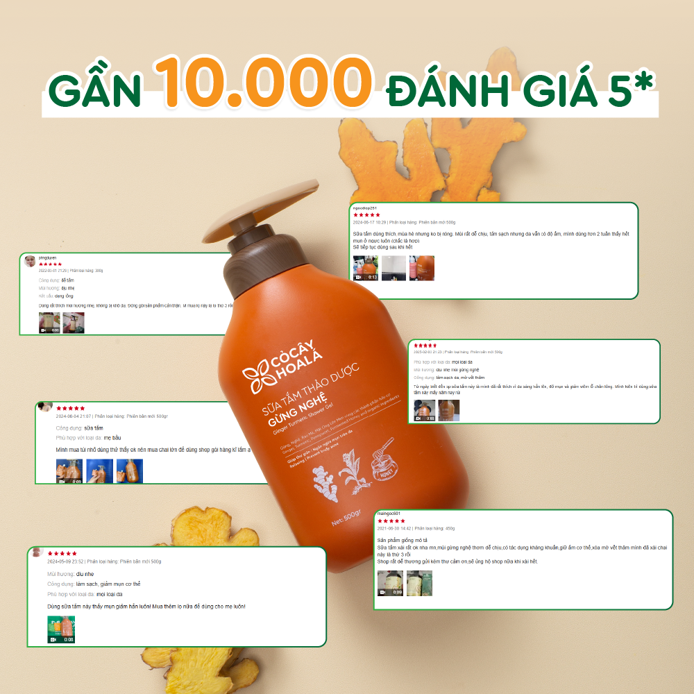 Sữa tắm Gừng Nghệ 500gr CCHL-duoc-ban-tai-Yến nhà Loan - Yến sào Sea Nest Khánh Hoà