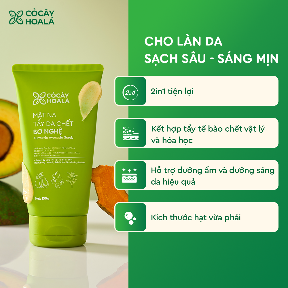 Mặt Nạ Tẩy Da Chết Bơ Nghệ Cỏ Cây Hoa Lá 150g Cấp Ẩm Sâu, Phục Hồi Da Sáng Mịn-duoc-ban-tai-Yến nhà Loan - Yến sào Sea Nest Khánh Hoà