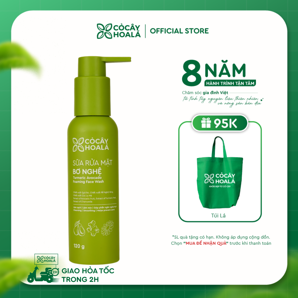 Sữa Rửa Mặt Bơ Nghệ Cỏ Cây Hoa Lá 120g CẤP ẨM SÂU, PHỤC HỒI DA SÁNG MỊN-duoc-ban-tai-Yến nhà Loan - Yến sào Sea Nest Khánh Hoà