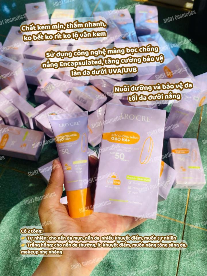Kem chống nắng GẠO HA+ Lro’Cre -duoc-ban-tai-Yến nhà Loan - Yến sào Sea Nest Khánh Hoà
