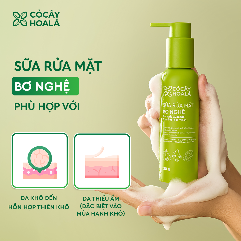 Sữa Rửa Mặt Bơ Nghệ Cỏ Cây Hoa Lá 120g CẤP ẨM SÂU, PHỤC HỒI DA SÁNG MỊN-duoc-ban-tai-Yến nhà Loan - Yến sào Sea Nest Khánh Hoà