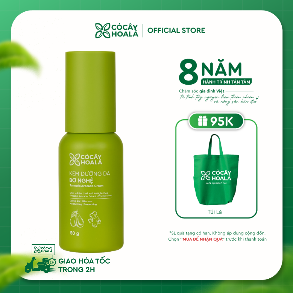Kem Dưỡng Da Bơ Nghệ Cỏ Cây Hoa Lá 50g Cấp Ẩm Sâu, Phục Hồi Da Sáng Mịn-duoc-ban-tai-Yến nhà Loan - Yến sào Sea Nest Khánh Hoà