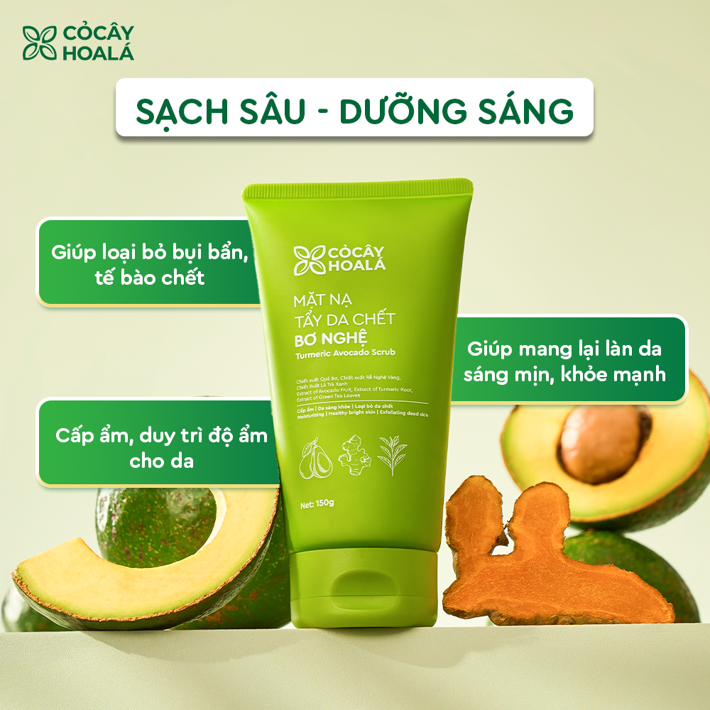 Mặt Nạ Tẩy Da Chết Bơ Nghệ Cỏ Cây Hoa Lá 150g Cấp Ẩm Sâu, Phục Hồi Da Sáng Mịn-duoc-ban-tai-Yến nhà Loan - Yến sào Sea Nest Khánh Hoà