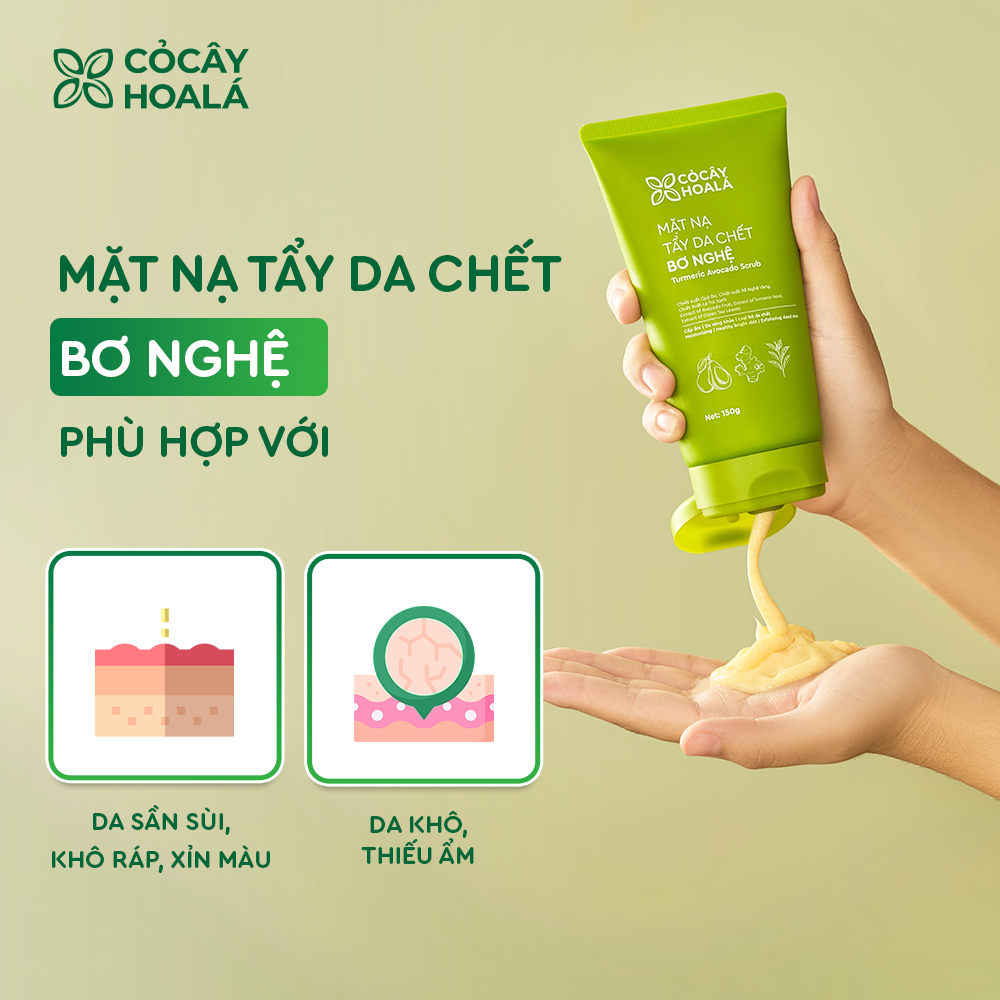 Mặt Nạ Tẩy Da Chết Bơ Nghệ Cỏ Cây Hoa Lá 150g Cấp Ẩm Sâu, Phục Hồi Da Sáng Mịn-duoc-ban-tai-Yến nhà Loan - Yến sào Sea Nest Khánh Hoà