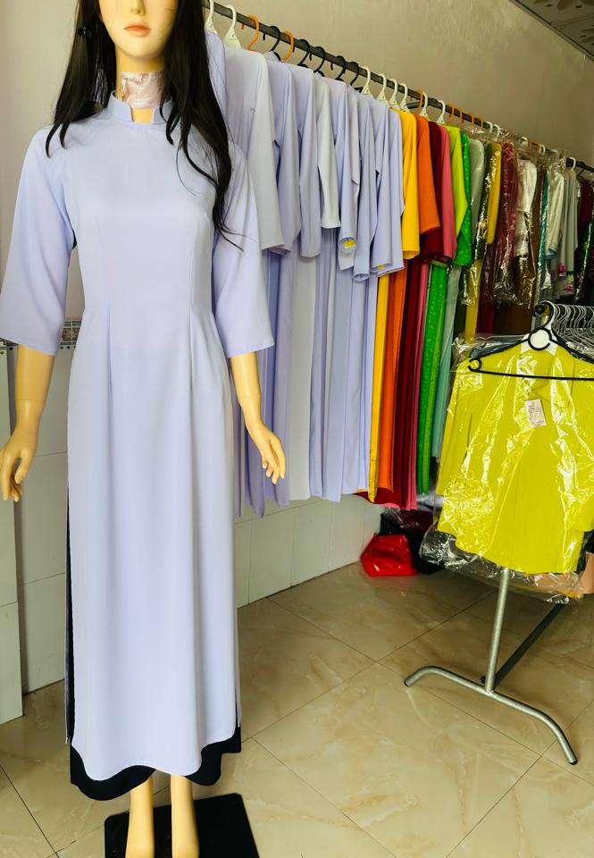 Áo dài học sinh vải lụa thường có dãn -duoc-ban-tai-Áo dài Mỹ Hòa