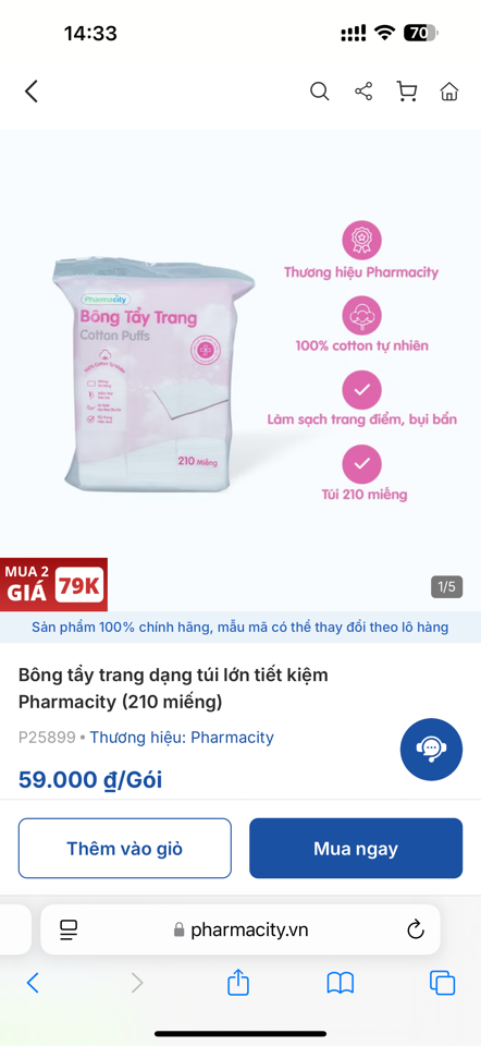 Bông Pharmacity-duoc-ban-tai-DuMi Beauty
