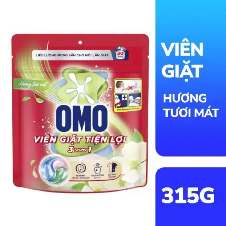 64819609-Omo viên giặt 3 trong 1 hương tươi mát túi 315g/12túi-duoc-ban-tai-Bé Chân 😘😘😘
