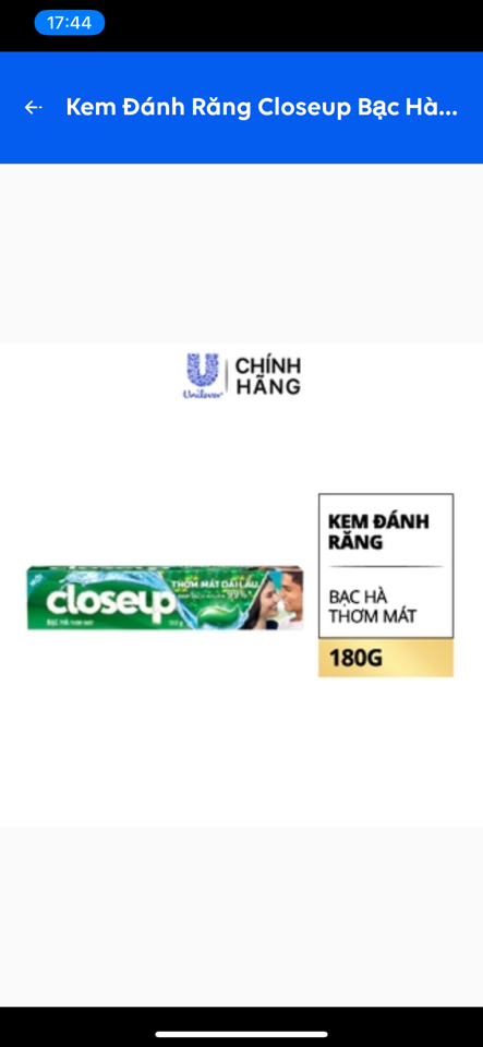 62758282-Closeup thơm mát bạc hà 180g/36cây-duoc-ban-tai-Bé Chân 😘😘😘