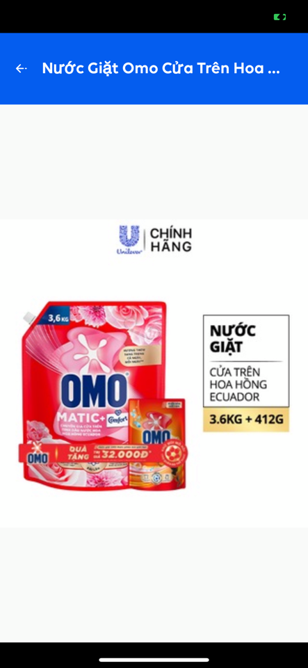 64384683-Omo NG cửa trên hoa Hồng Ecuador 3,6kg(1+1omo CTRN sạch bẩn 412g)/3bộ-duoc-ban-tai-Thanh Unilever 1