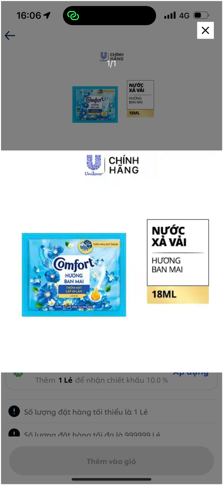64884327-Comffort đậm đặc 1lx hương ban mai 20ml/10gói/30dây-duoc-ban-tai-Thanh Unilever 1