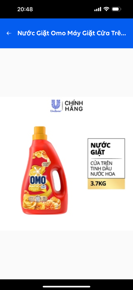 64346891-Omo NG máy giặt cửa trên tinh dầu nước hoa tinh tế 3,7kg/4chai-duoc-ban-tai-Thanh Unilever 1