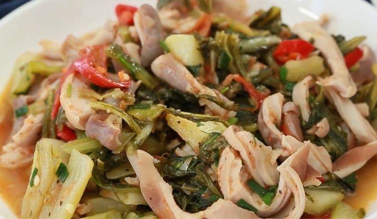 Bao tử xào cải chua-duoc-ban-tai-Muối Tiêu Chanh