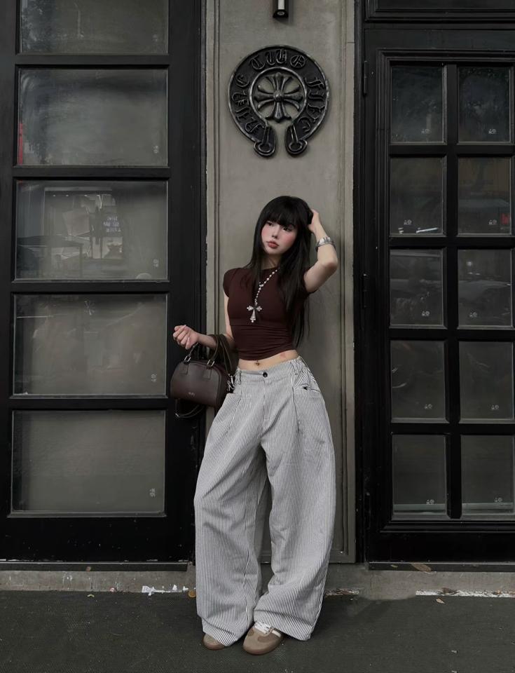 Quần ống rộng nữ thụng kaki sọc Wide Leg-duoc-ban-tai-Cunnei