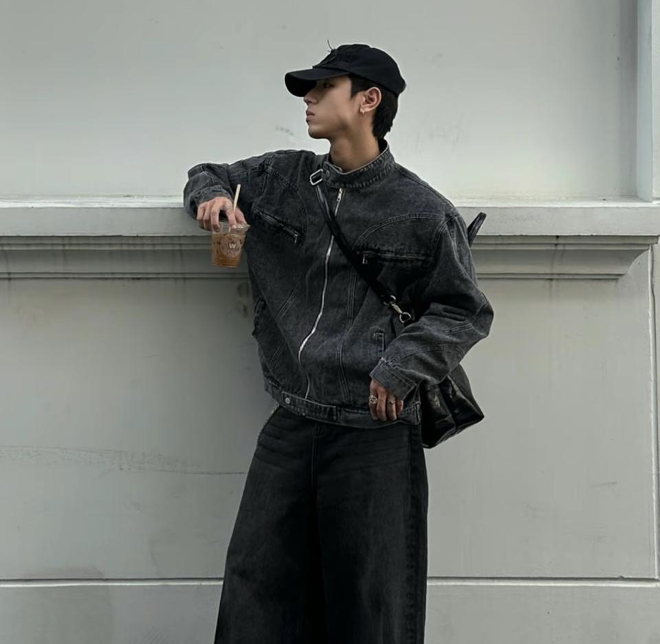  Áo khoác Jacket jean GODMOTHER form rộng delim cổ tàu basic-duoc-ban-tai-Cunnei