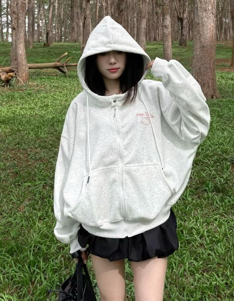  Áo Hoodie Zip Hello Kitty-duoc-ban-tai-Cunnei