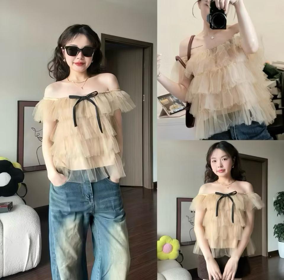 Áo bèo trễ vai gắn nơ Dilyshop.vn-duoc-ban-tai-Cunnei