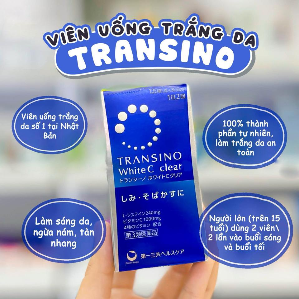 Viên uống trắng da Transino 120v-duoc-ban-tai-T&T COSMETIC