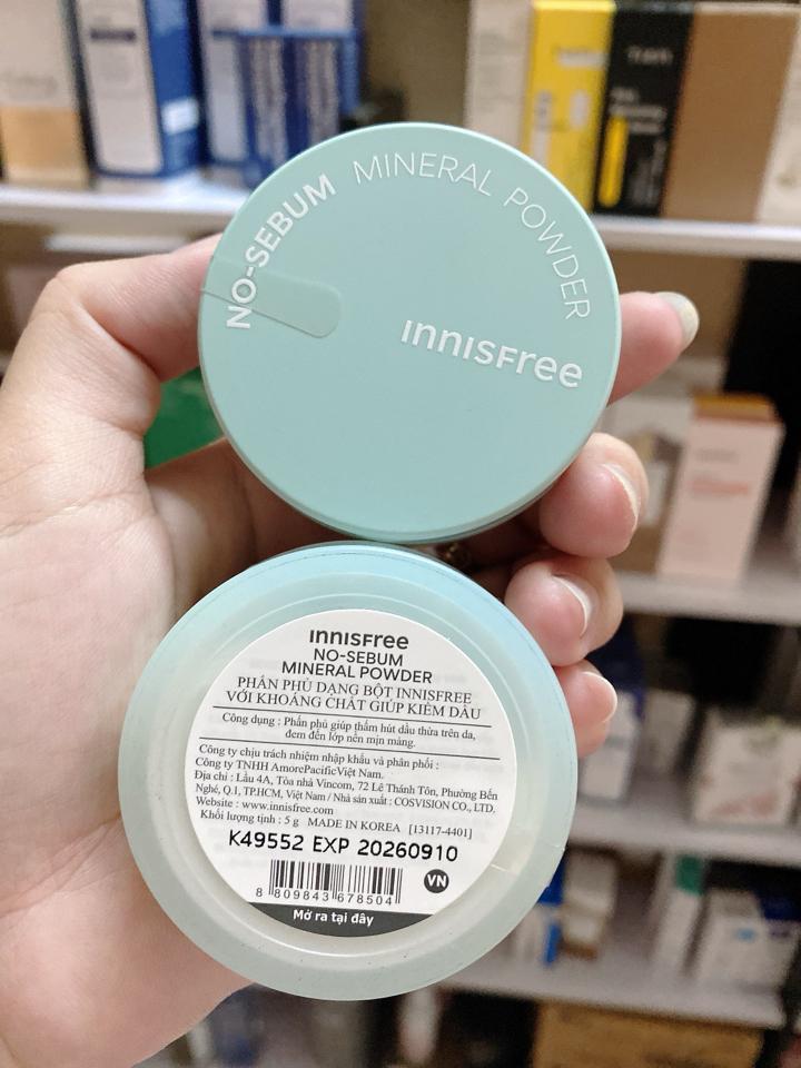 Phấn phủ bột kiềm dầu No sebum Innisfree 5gr-duoc-ban-tai-T&T COSMETIC