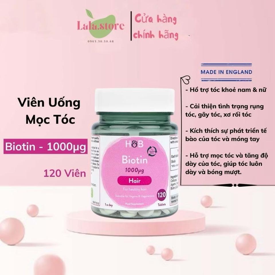Viên uống Biotin Holland and Barrett H&B hỗ trợ mọc tóc, giảm rụng tóc 120 viên-duoc-ban-tai-Viviancosmetic